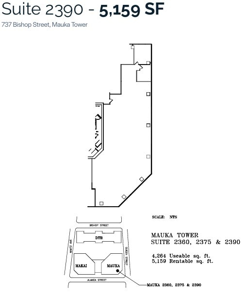 733 Bishop St, Honolulu, HI to rent Floor Plan- Image 1 of 1