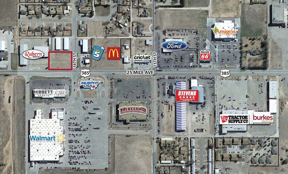 US 385 & 16TH, Hereford, TX for rent - Aerial - Image 1 of 2