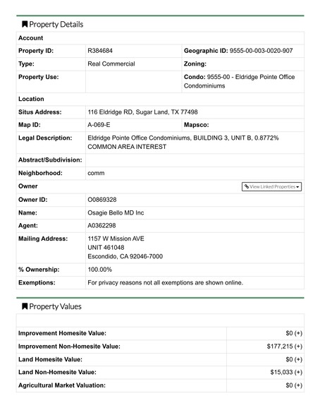 116 Eldridge Rd, Sugar Land, TX for rent - Site Plan - Image 3 of 6