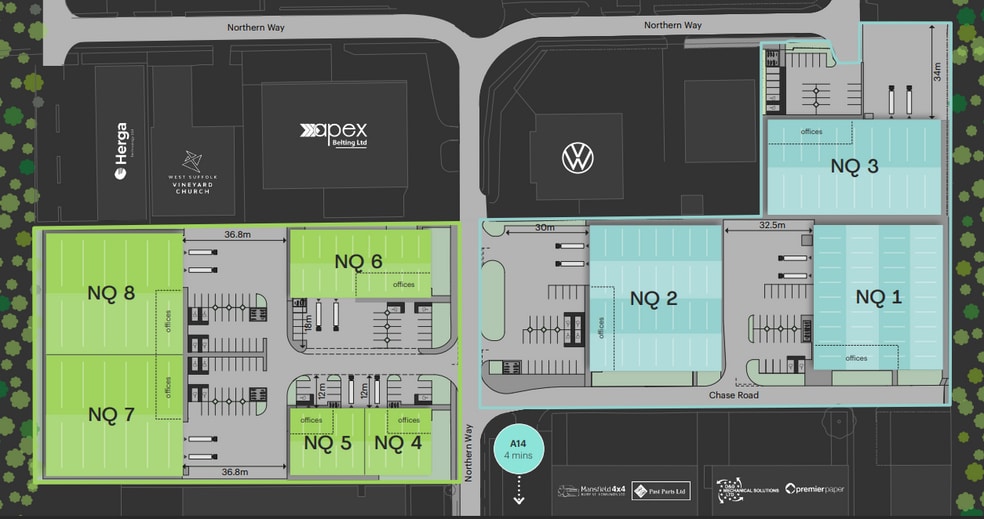 Northern Way, Bury St Edmunds to rent - Site Plan - Image 3 of 3