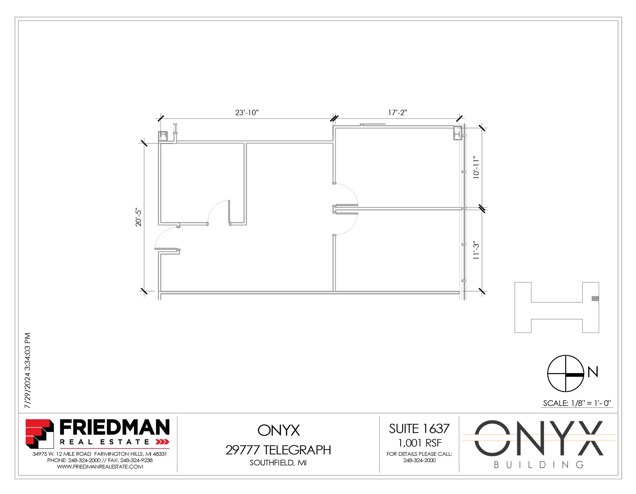 29777 Telegraph Rd, Southfield, MI to rent Floor Plan- Image 1 of 2