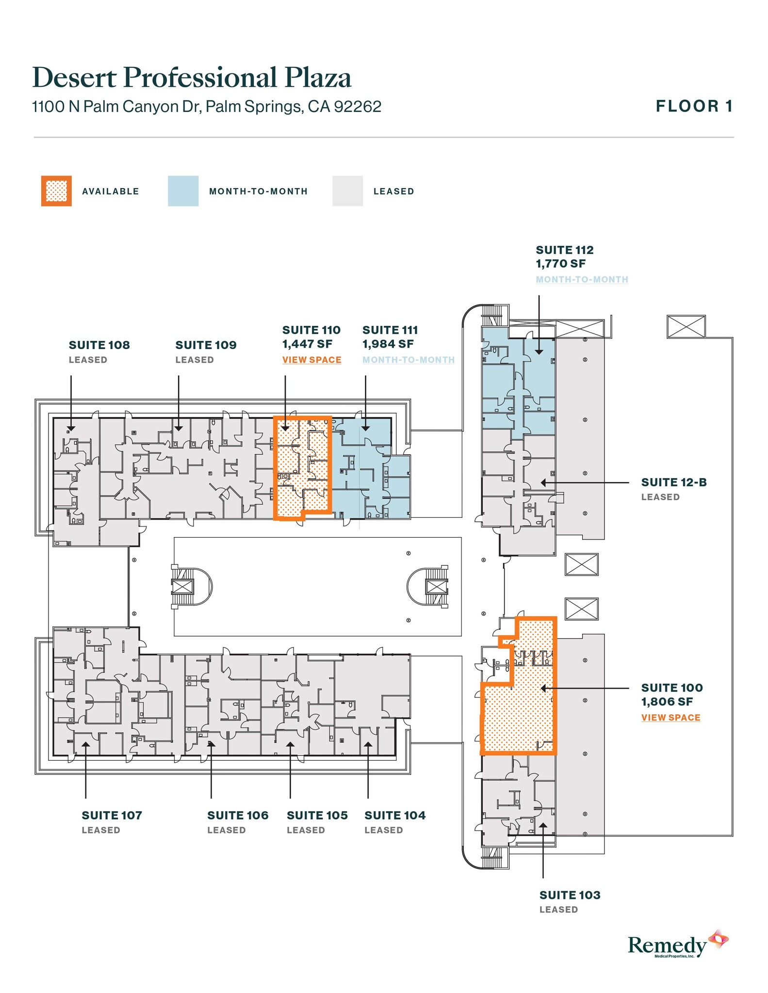 1100 N Palm Canyon Dr, Palm Springs, CA for rent Floor Plan- Image 1 of 2