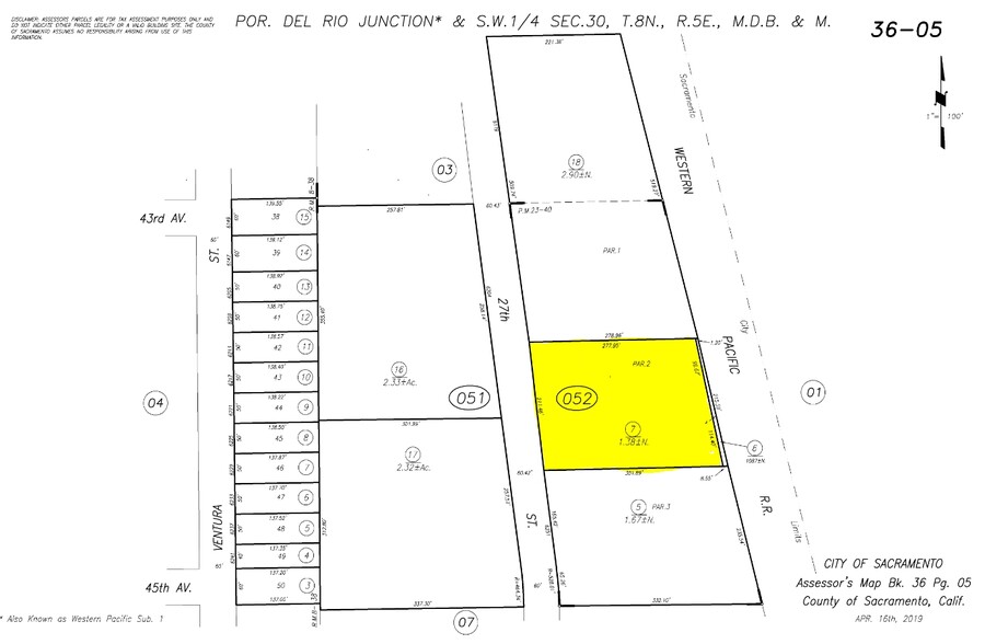 6201 27th St, Sacramento, CA for rent - Plat Map - Image 1 of 8