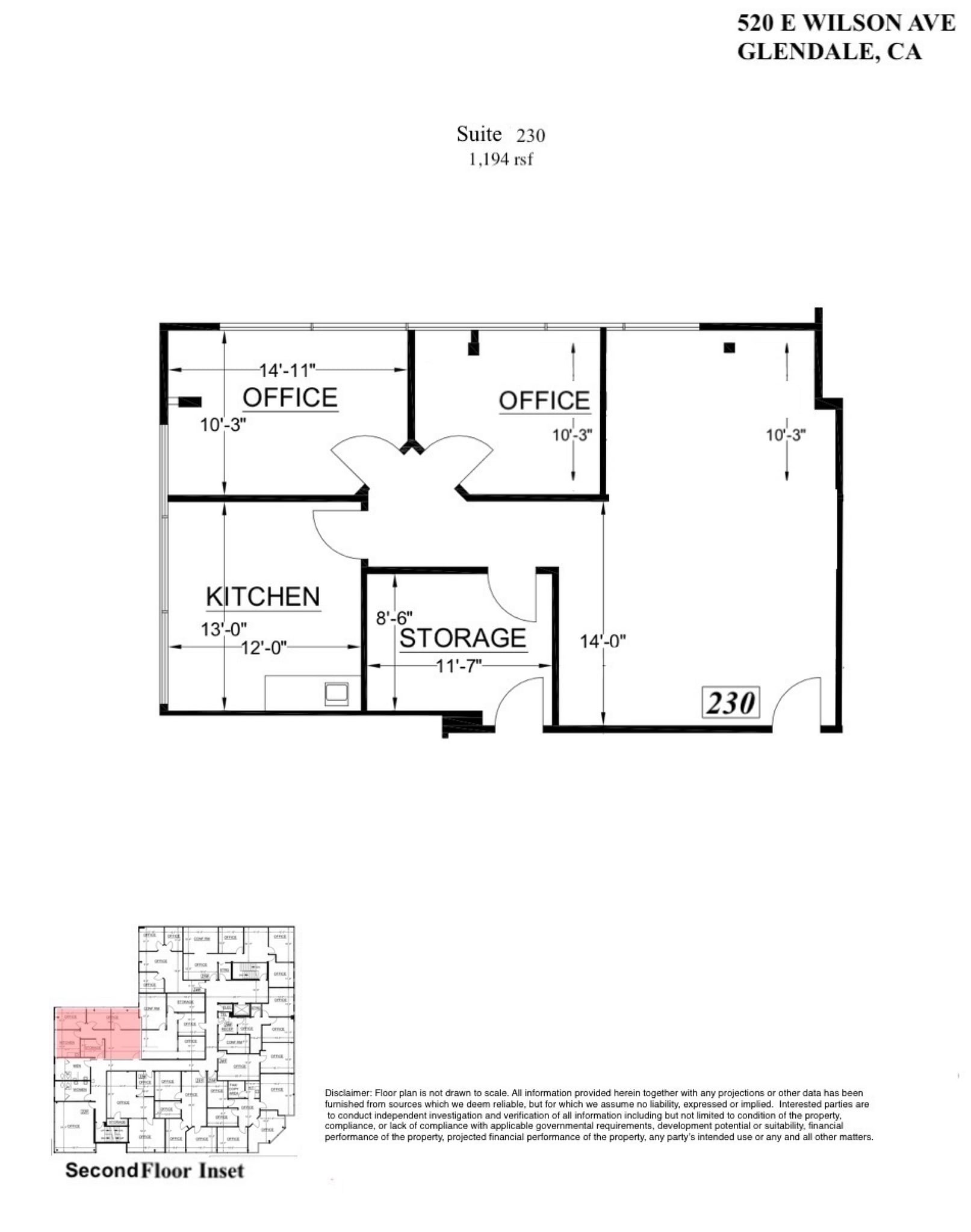 520 E Wilson Ave, Glendale, CA to rent Floor Plan- Image 1 of 1