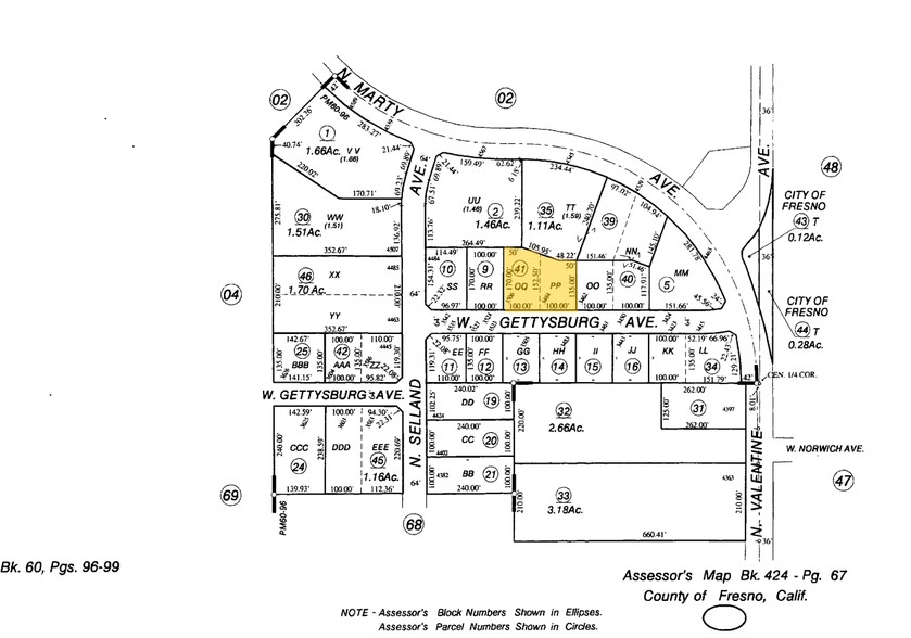 3484 W Gettysburg Ave, Fresno, CA for rent - Plat Map - Image 2 of 4