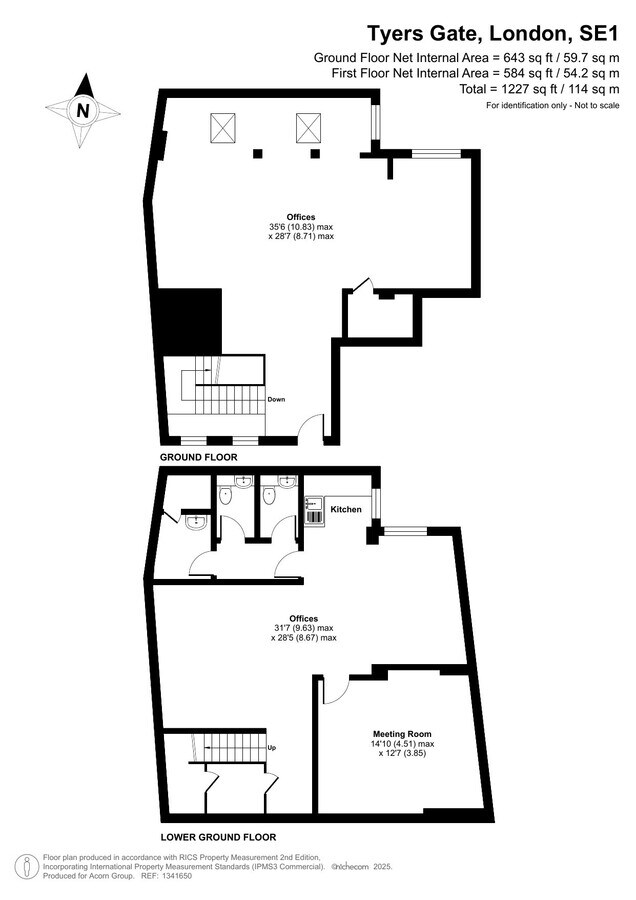 8 Tyers Gate, London, LND SE1 3HX - Unit Ground floor & Lower - - Floor Plan - Image 1 of 7