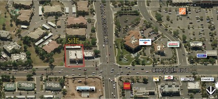 955 W Chandler Blvd, Chandler, AZ - aerial  map view