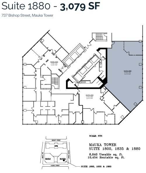 733 Bishop St, Honolulu, HI to rent Floor Plan- Image 1 of 1