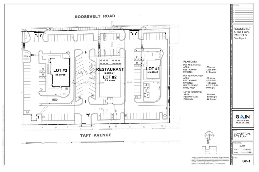 405 Roosevelt, Glen Ellyn, IL for rent - Site Plan - Image 2 of 2