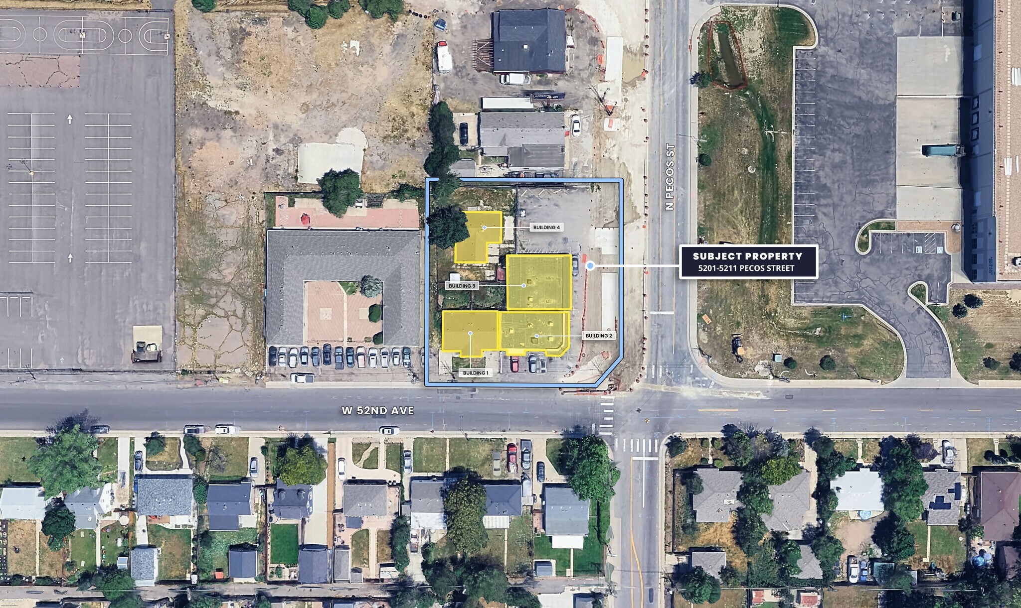 5201-5211 Pecos St portfolio of 4 properties for sale on LoopNet.co.uk Aerial- Image 1 of 14