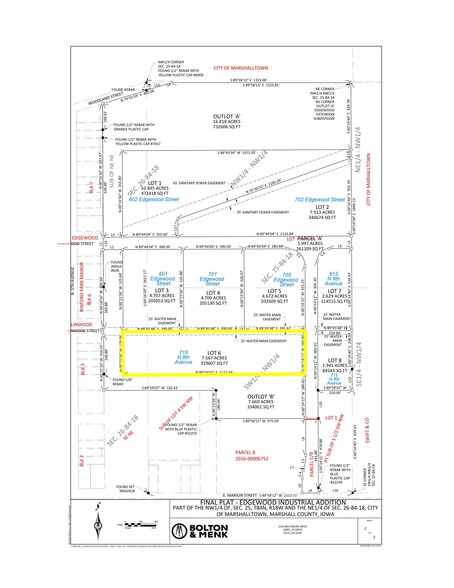 718 N. 8th Avenue, Marshalltown, IA for sale - Plat Map - Image 1 of 1