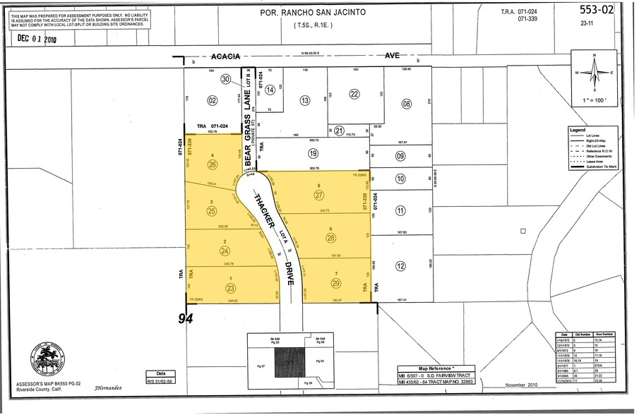 Thacker Dr, Hemet, CA for sale - Plat Map - Image 2 of 2