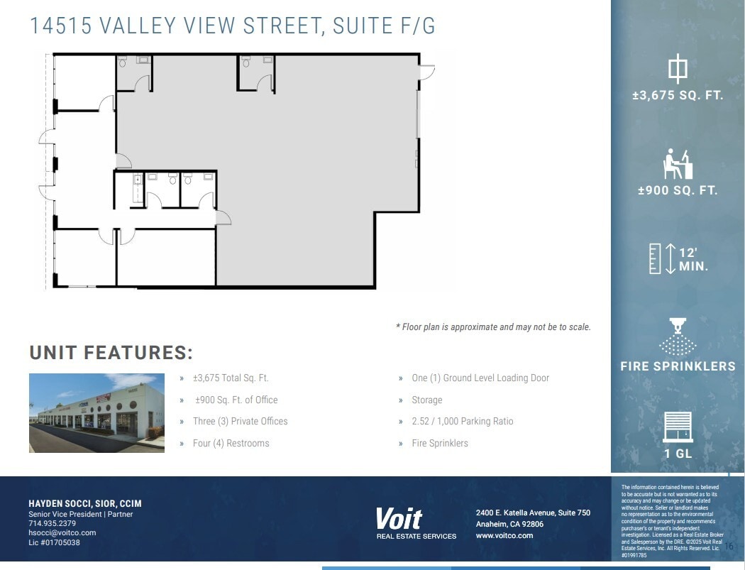 14525 Valley View Ave, Santa Fe Springs, CA to rent Floor Plan- Image 1 of 1
