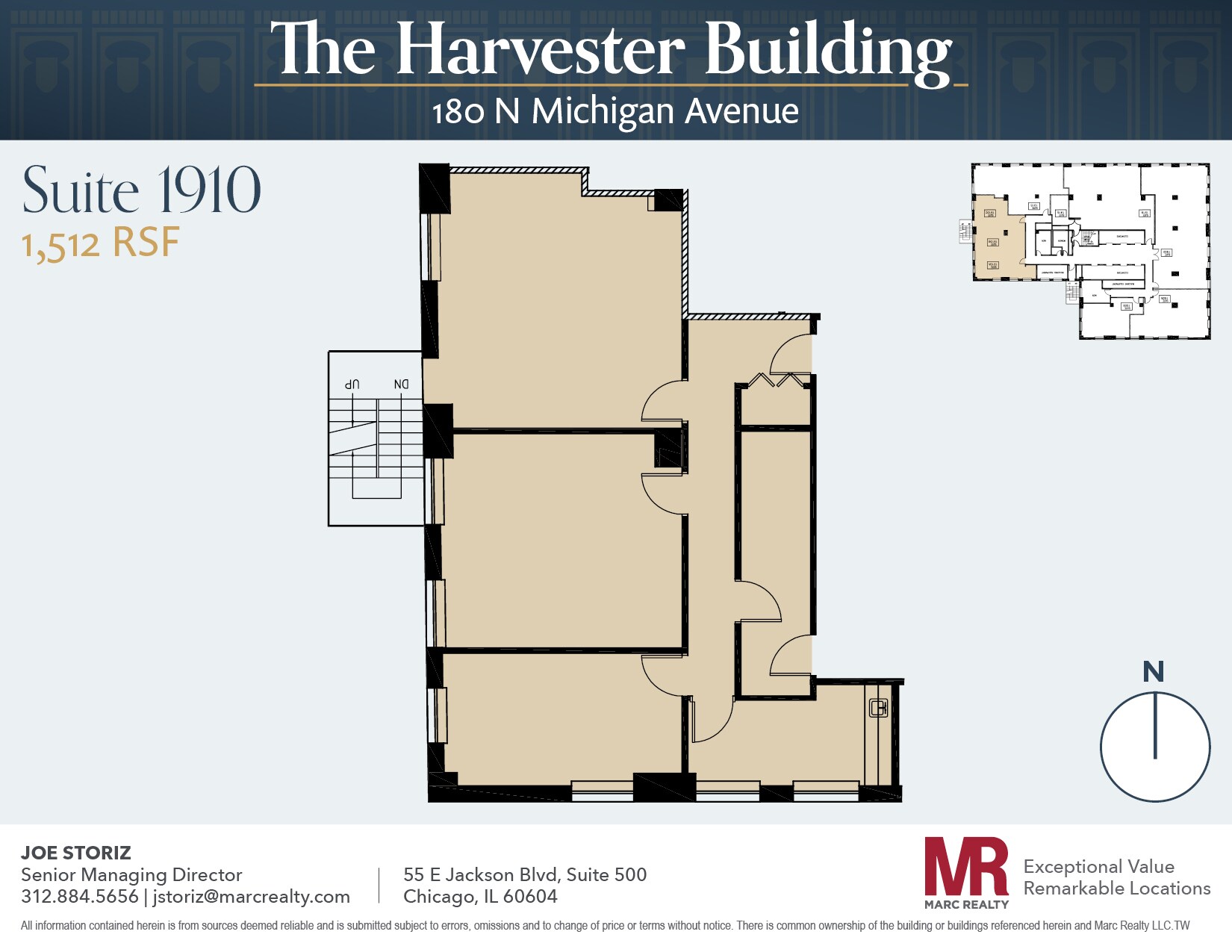 180 N Michigan Ave, Chicago, IL to rent Floor Plan- Image 1 of 6