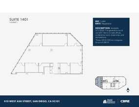 610 W Ash St, San Diego, CA to rent Floor Plan- Image 1 of 1