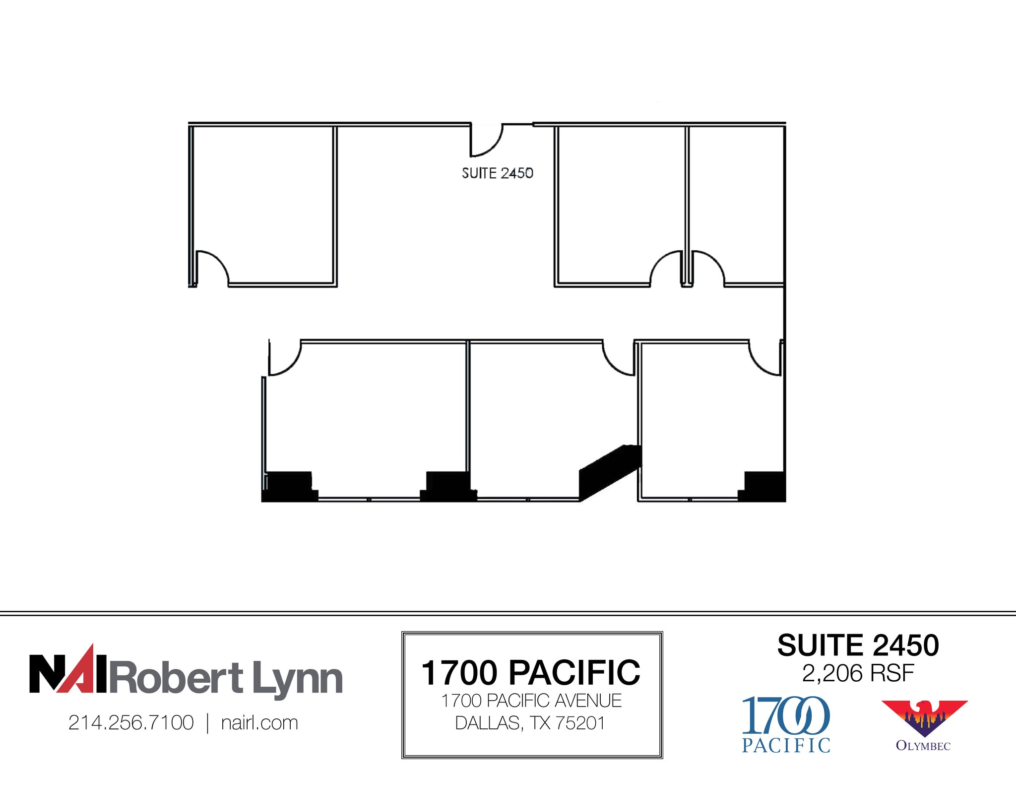 1700 Pacific Ave, Dallas, TX to rent Floor Plan- Image 1 of 1