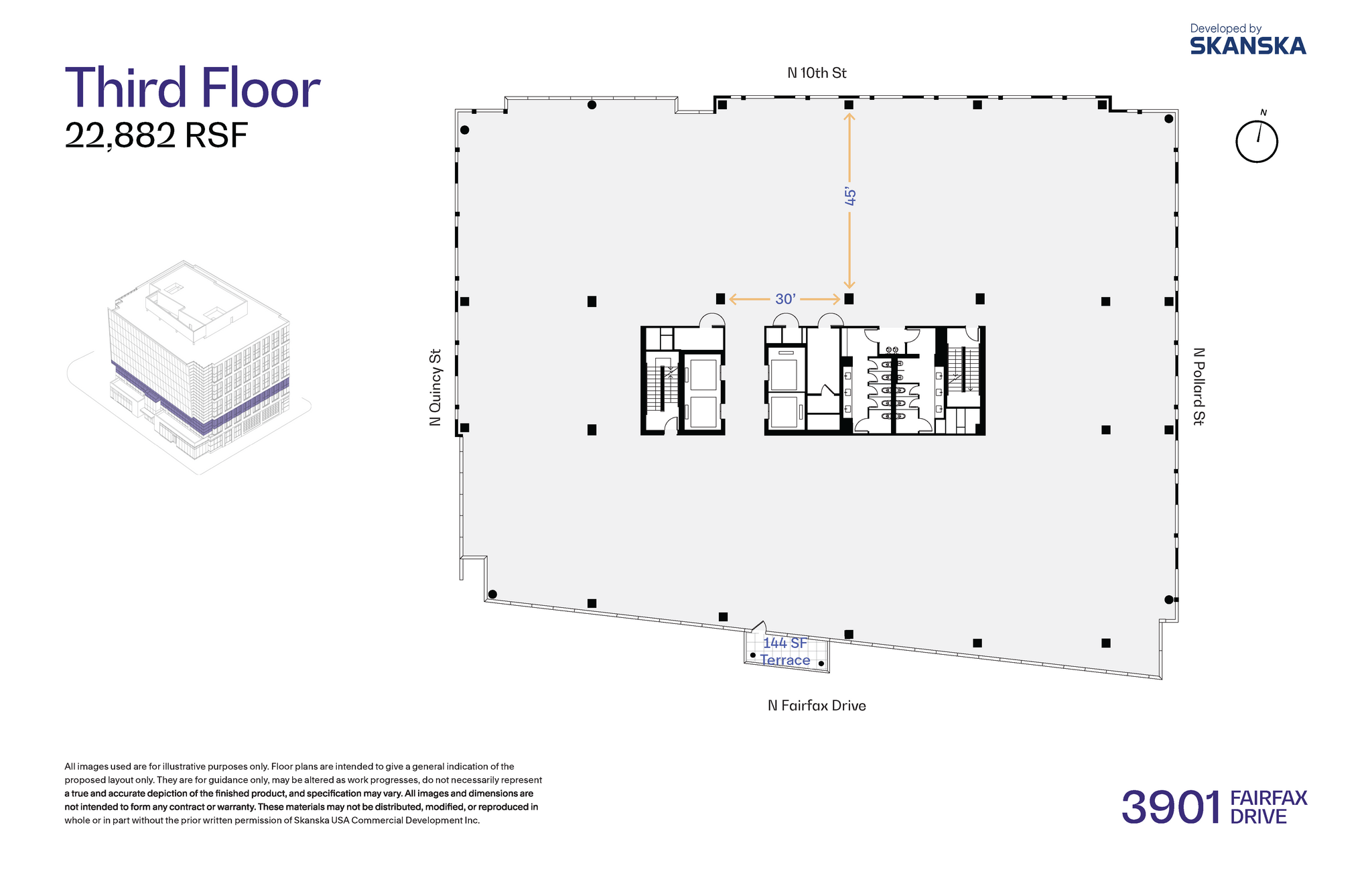 3901 N Fairfax Dr, Arlington, VA for rent Floor Plan- Image 1 of 4