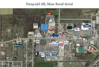 2809 W Kingshighway, Paragould, AR - aerial  map view