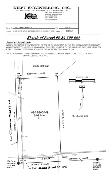 Clintonville Rd, Clarkston, MI for sale - Plat Map - Image 2 of 2