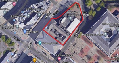 Hall Ings, Bradford, WYK - Aerial  map view